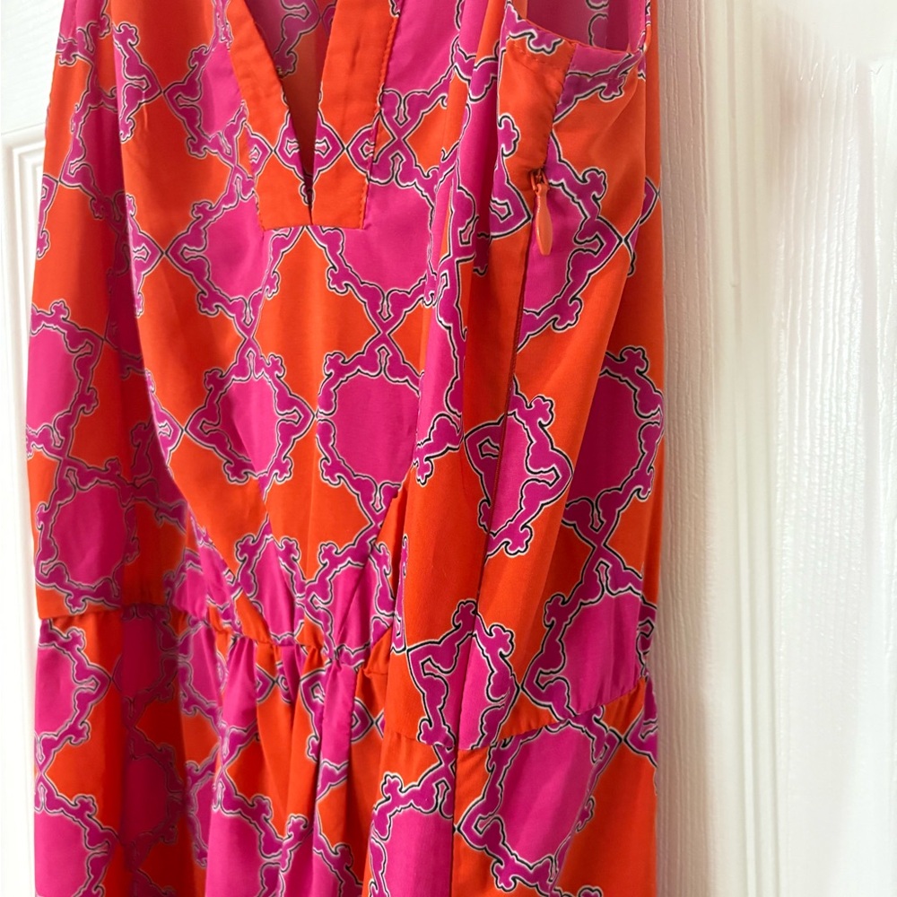 Pink and Orange maxi Dress by Banana Republic - Picture 3 of 9